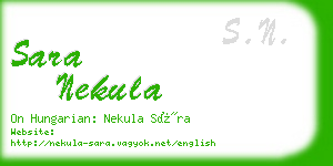 sara nekula business card